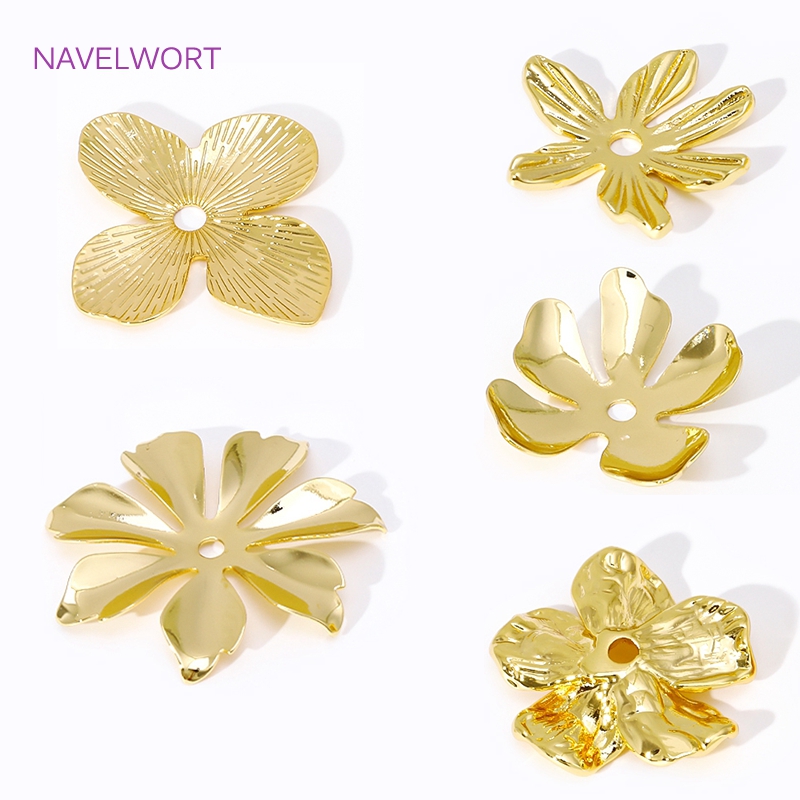 Embellishment Crafts - 18K 금도금 대형 꽃 모양 비즈