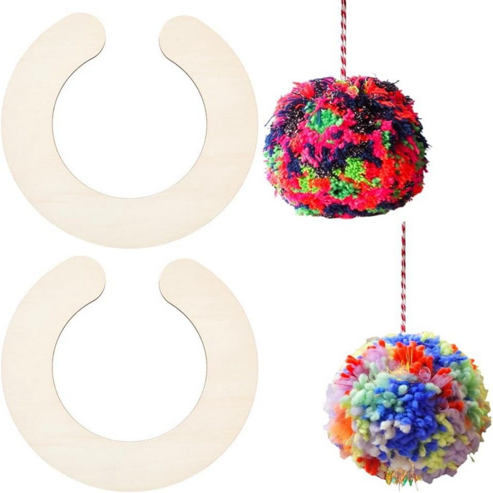 Pom Pom Maker Tool - 2pcs 나무 Pom Pom 메이커 세트
