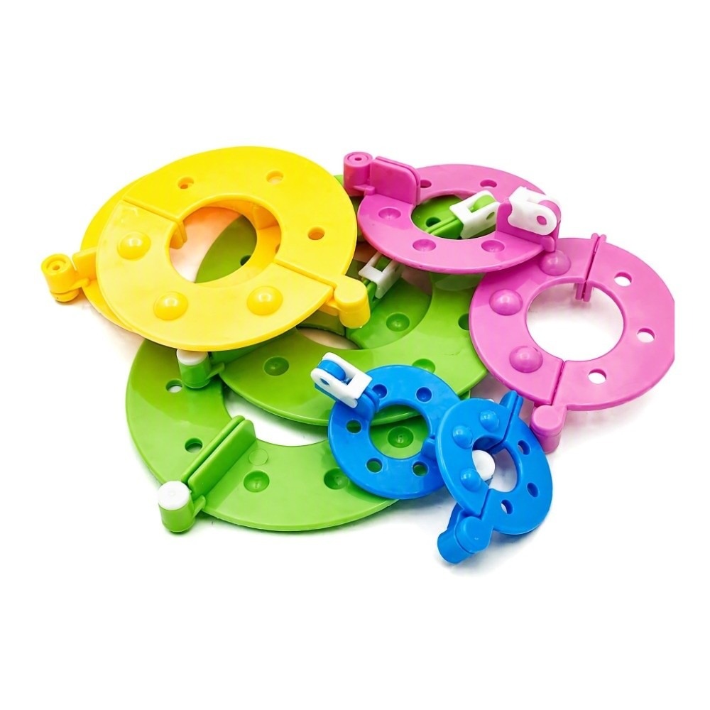 Pom Pom Maker Tool - 4가지 크기의 폼폼 제작 키트, 다채로운