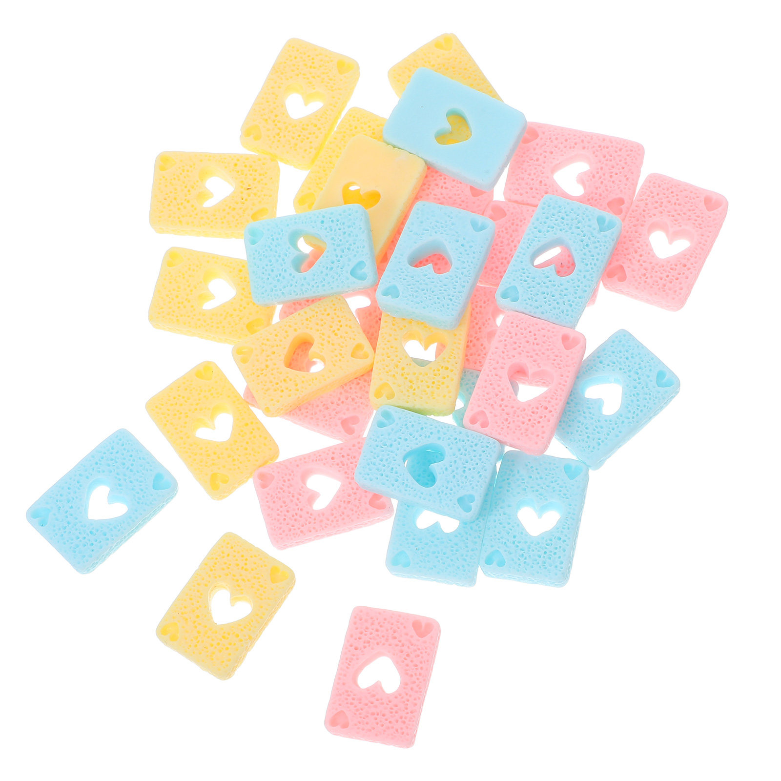 Embellishment Crafts - 30개입 레진 포커 장식, 파스텔 색상,
