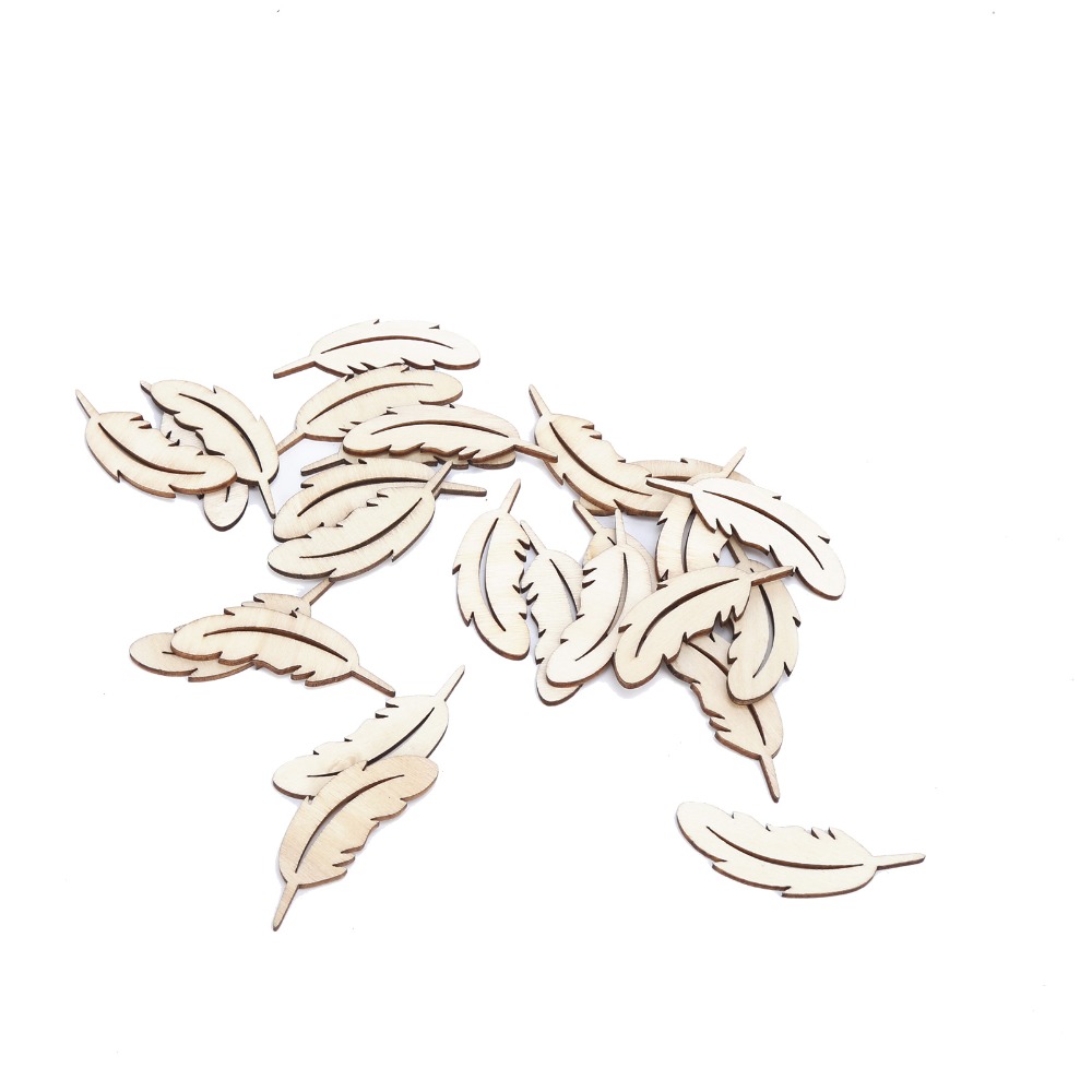 Craft Embellishment - 50개입, 표면이 다듬어지지 않은 나무 조각,