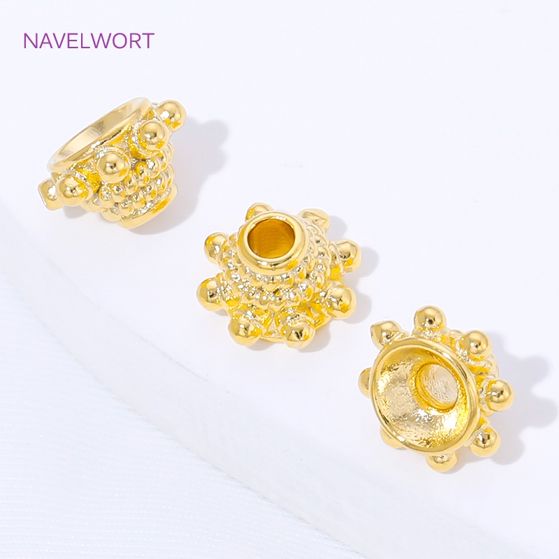 Embellishment Crafts - 2/4/8pcs 18K 골드 도금 스페이서 비드