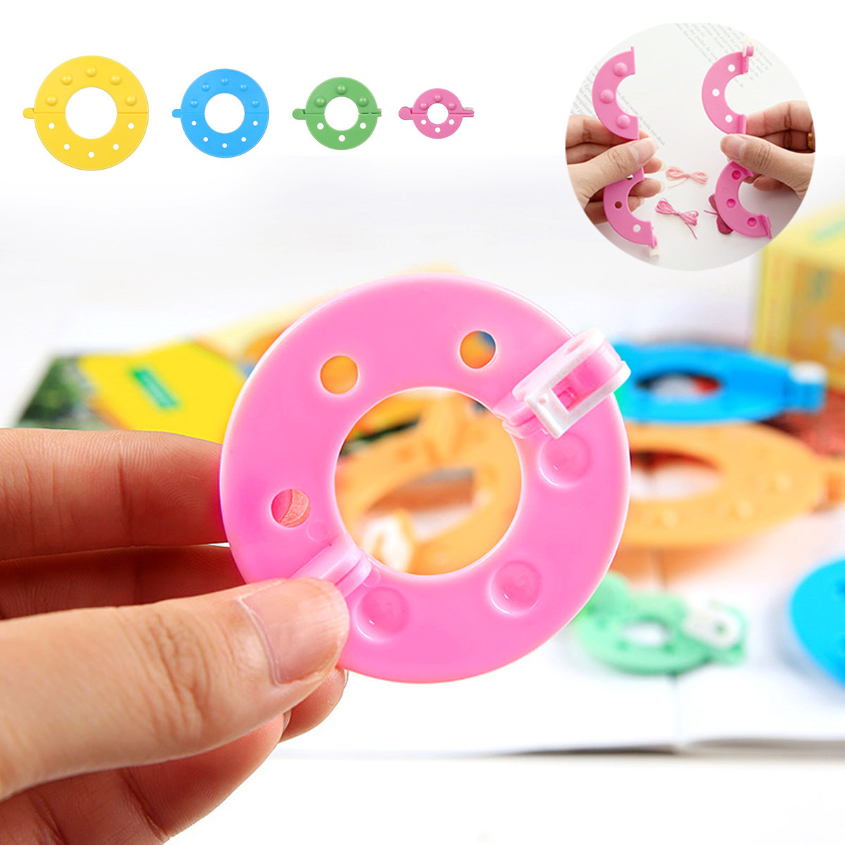 Pom Pom Maker Tool - 8개입 플러프 볼 메이커 4가지 사이즈