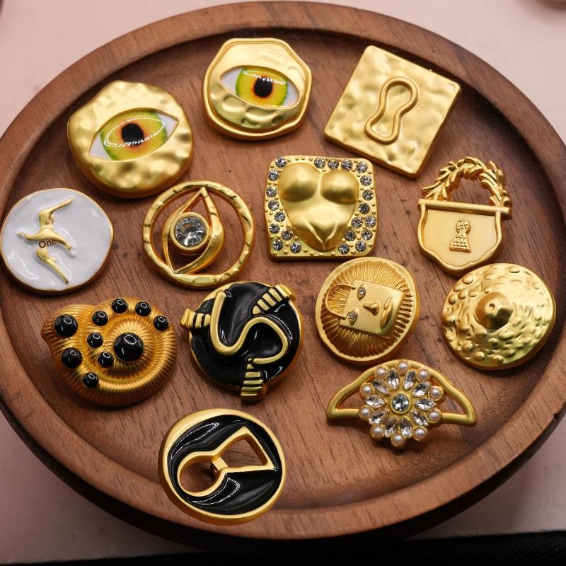 빈티지 금속 단추 하트 모양 예술적인 눈알 디자인 의류 - Craft Embellishment 리뷰 및 가격