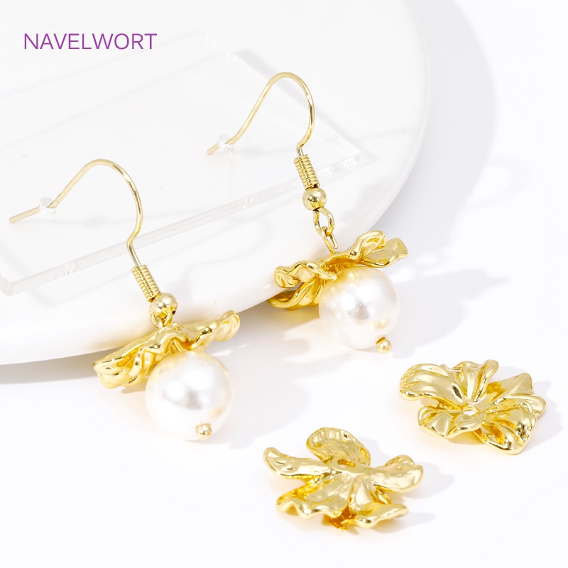 18K 금도금 대형 꽃 모양 비즈 캡, 보석 제작용,  - Embellishment Crafts 리뷰 및 가격