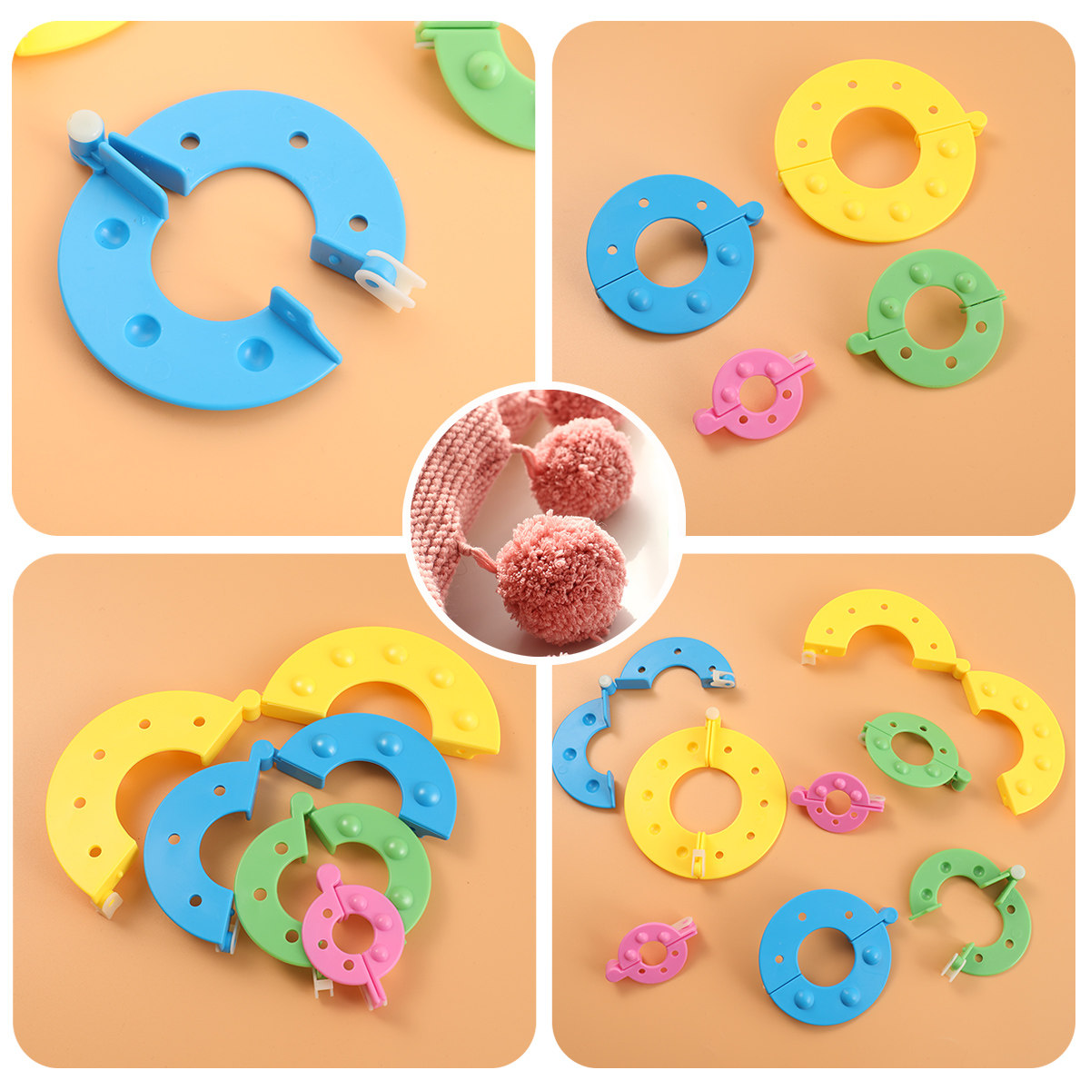 8개입 폼폼 뭉치, 4가지 크기, 실 뭉치 제작 도구, - Pom Pom Maker Tool 리뷰 및 가격