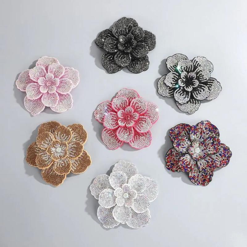 1개입 3D 카멜리아 라인스톤 꽃 패치 DIY 공예 재 - Sew On Rhinestone 리뷰 및 가격