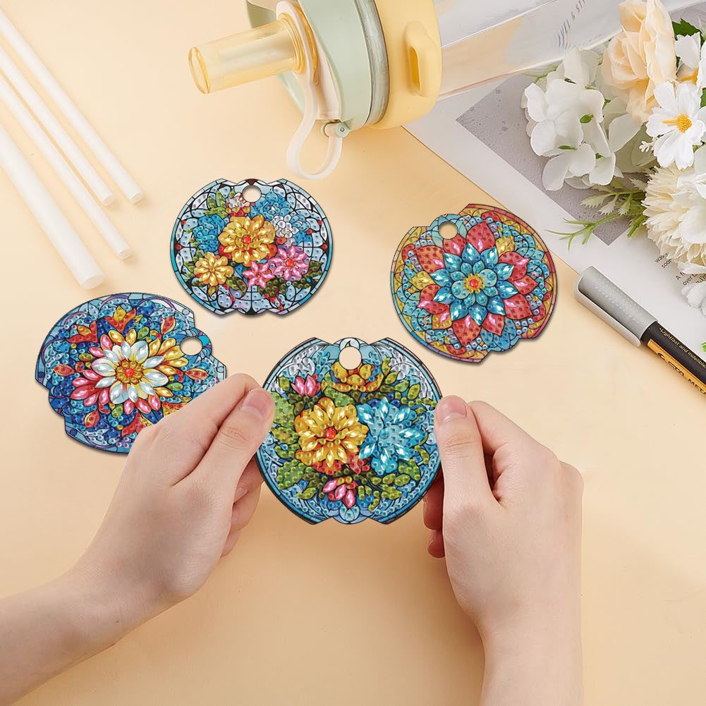 4 조각 꽃 DIY 다이아몬드 아트 키트, 특수 모양  - Craft Embellishment 리뷰 및 가격