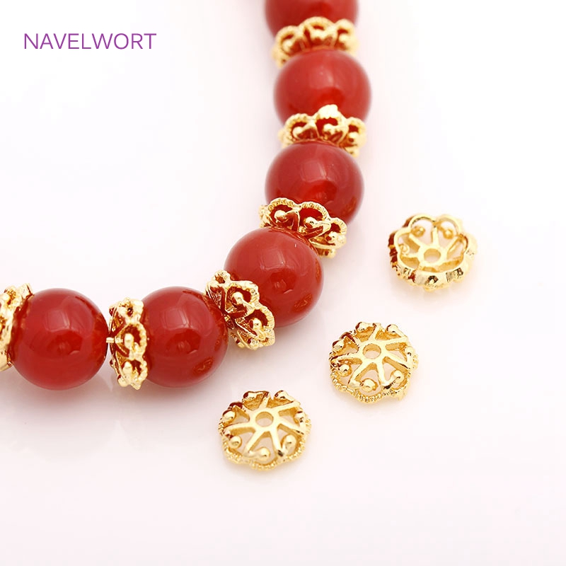 7mm 14K 금도금 황동 비드 캡 스페이서 비드, 비 - Embellishment Crafts 리뷰 및 가격