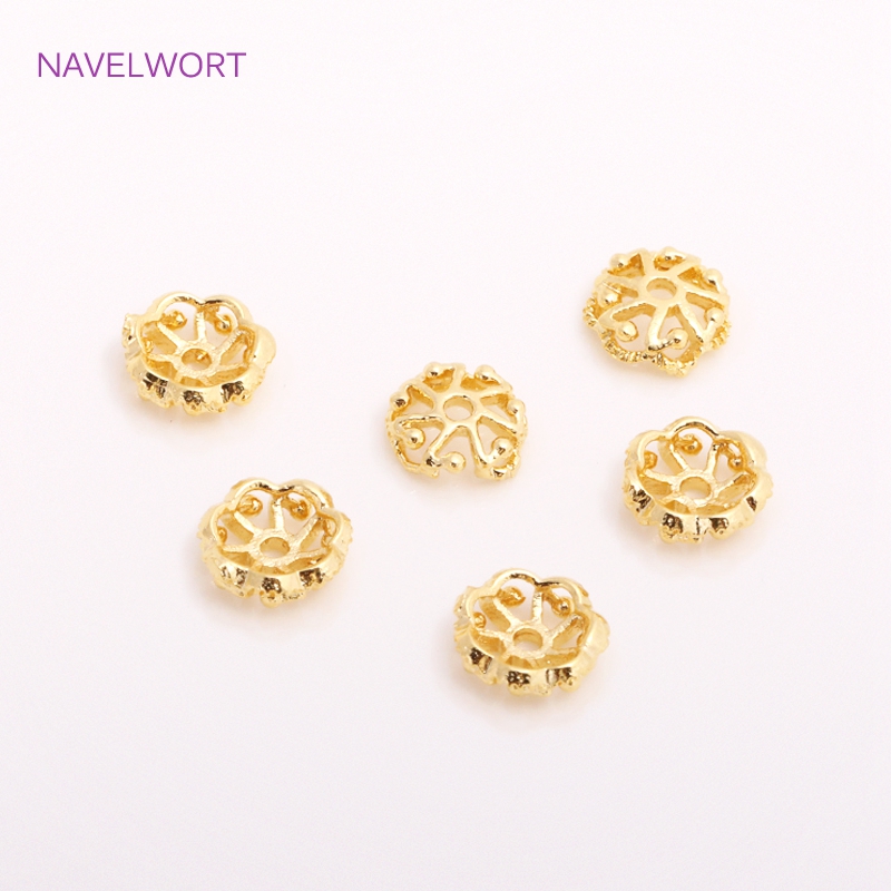 7mm 14K 금도금 황동 비드 캡 스페이서 비드, 비 - Embellishment Crafts 리뷰 및 가격
