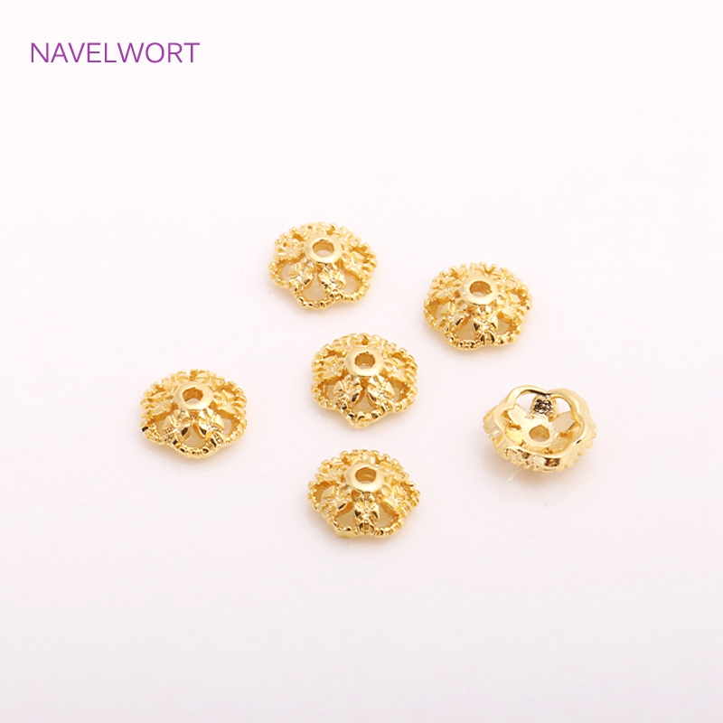 7mm 14K 금도금 황동 비드 캡 스페이서 비드, 비 - Embellishment Crafts 리뷰 및 가격