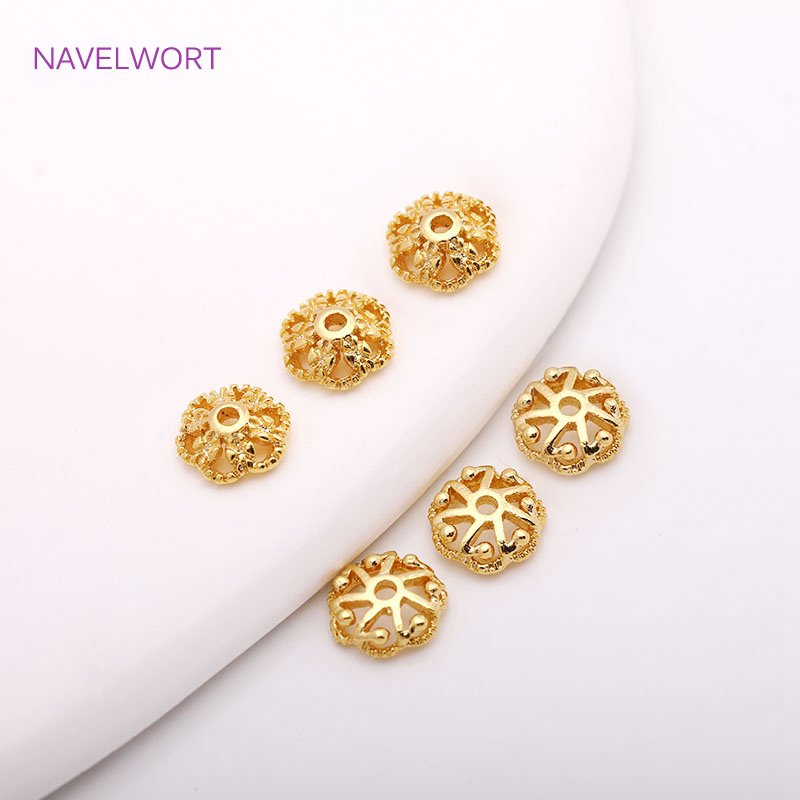 7mm 14K 금도금 황동 비드 캡 스페이서 비드, 비 - Embellishment Crafts 리뷰 및 가격