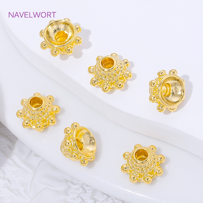 2/4/8pcs 18K 골드 도금 스페이서 비드 캡,  - Embellishment Crafts 리뷰 및 가격