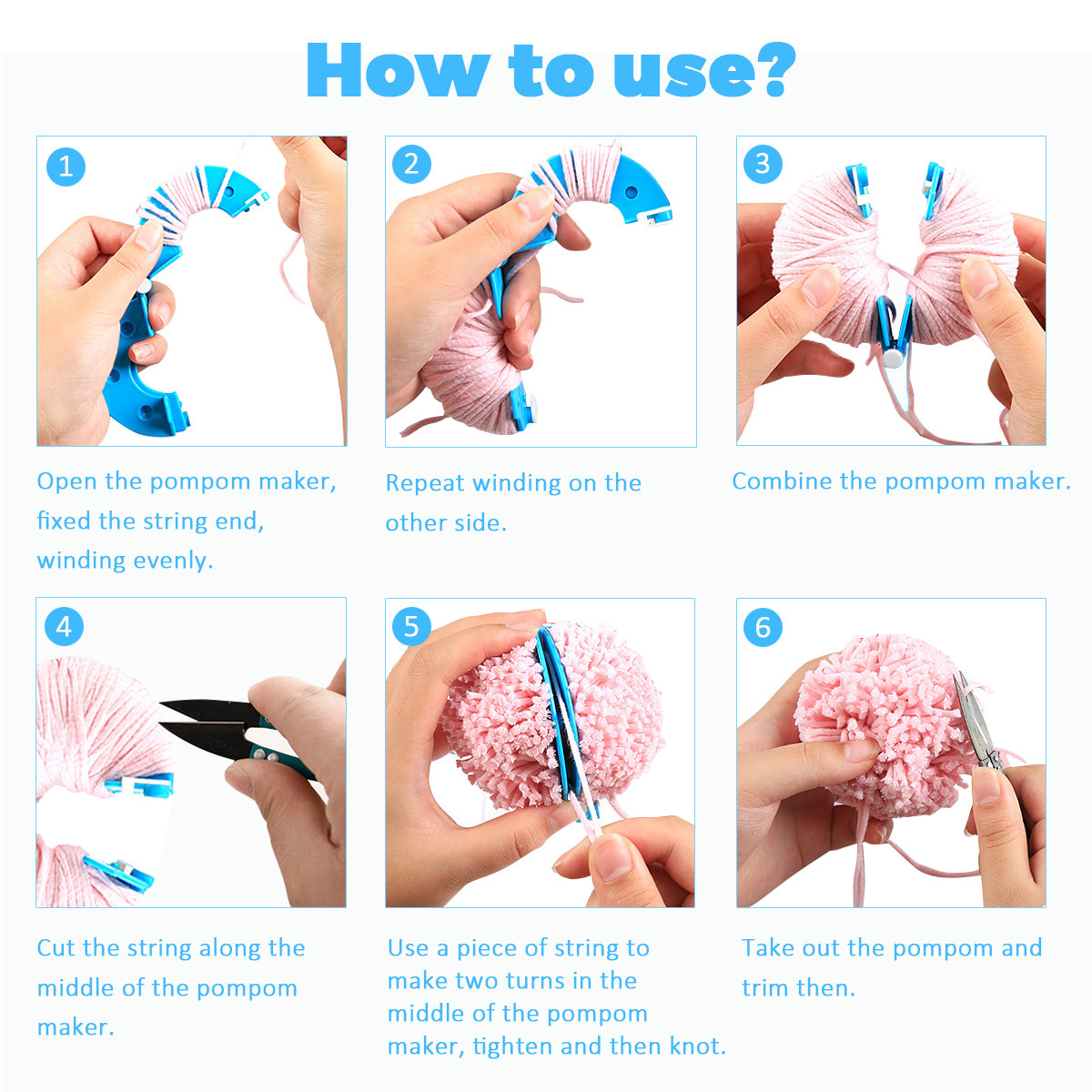 8개입 플러프 볼 메이커 4가지 사이즈 폼폼 도구 세트 - Pom Pom Maker Tool 리뷰 및 가격